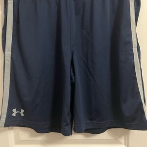 Under Armour Dark Blue Shorts with Gray Waistband